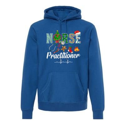 Christmas Nurse Practitioner Scrubs Nurse Xmas Stethoscope Great Gift Premium Hoodie