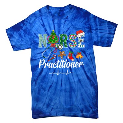 Christmas Nurse Practitioner Scrubs Nurse Xmas Stethoscope Great Gift Tie-Dye T-Shirt