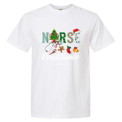 Christmas Nurse Practitioner Scrubs Nurse Xmas Stethoscope Great Gift Garment-Dyed Heavyweight T-Shirt