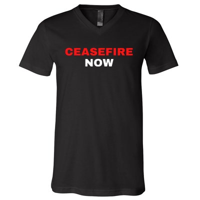 Ceasefire Now Palestine V-Neck T-Shirt