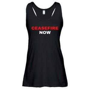 Ceasefire Now Palestine Ladies Essential Flowy Tank