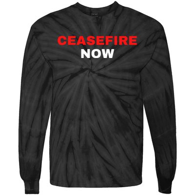 Ceasefire Now Palestine Tie-Dye Long Sleeve Shirt