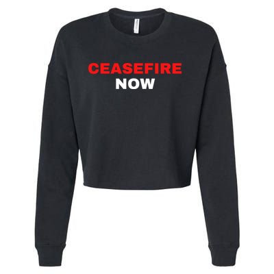 Ceasefire Now Palestine Cropped Pullover Crew