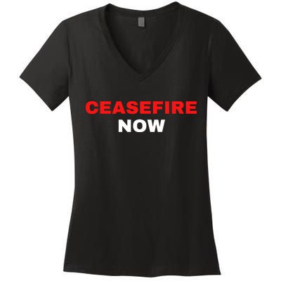 Ceasefire Now Palestine Women's V-Neck T-Shirt