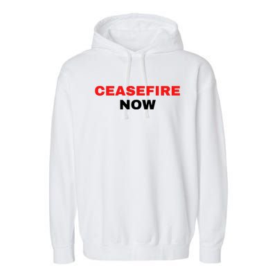 Ceasefire Now Palestine Garment-Dyed Fleece Hoodie