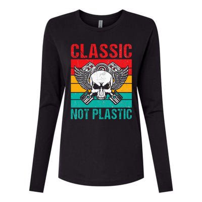 Classic Not Plastic Muscle Car Womens Cotton Relaxed Long Sleeve T-Shirt