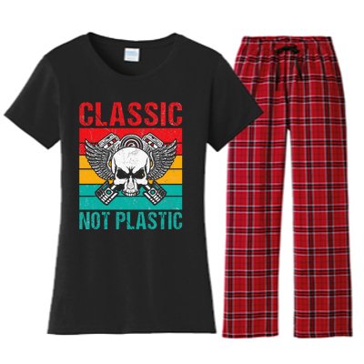 Classic Not Plastic Muscle Car Women's Flannel Pajama Set