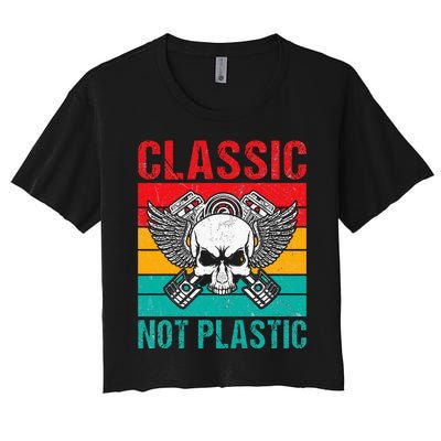 Classic Not Plastic Muscle Car Women's Crop Top Tee