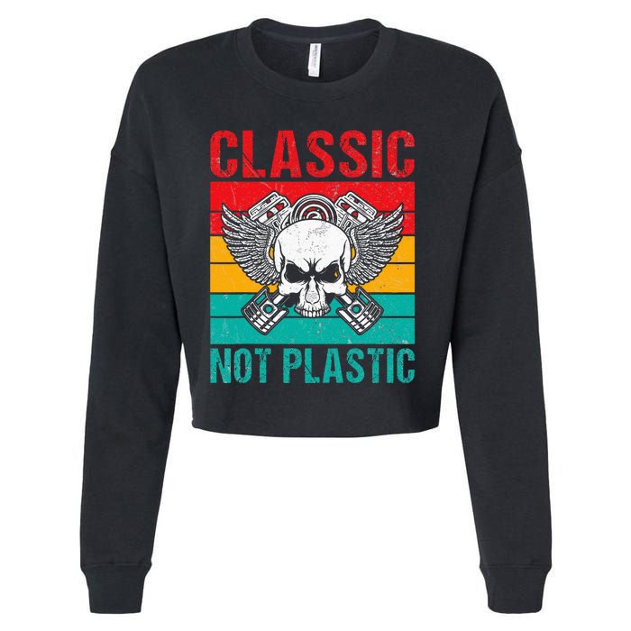 Classic Not Plastic Muscle Car Cropped Pullover Crew