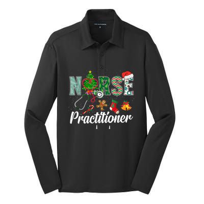 Christmas Nurse Practitioner Scrubs Nurse Xmas Stethoscope Funny Gift Silk Touch Performance Long Sleeve Polo