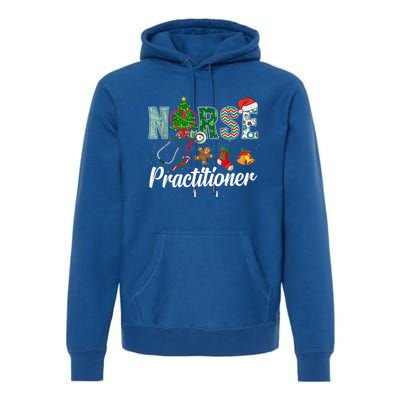 Christmas Nurse Practitioner Scrubs Nurse Xmas Stethoscope Funny Gift Premium Hoodie