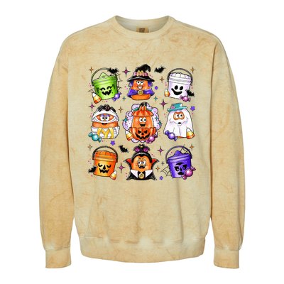 Chicken Nuggets Pumpkin Halloween 90S Vintage Colorblast Crewneck Sweatshirt