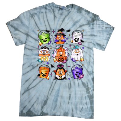 Chicken Nuggets Pumpkin Halloween 90S Vintage Tie-Dye T-Shirt