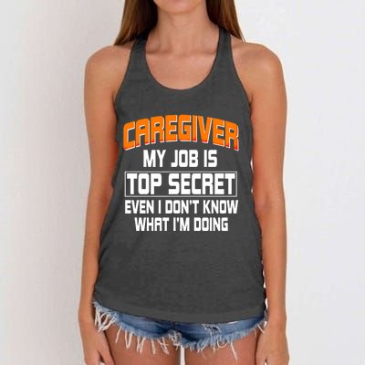 Caregiver Nursing Practitioner Nanny Carer Nurse Assistant Meaningful Gift Women's Knotted Racerback Tank