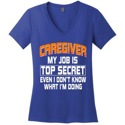 Caregiver Nursing Practitioner Nanny Carer Nurse Assistant Meaningful Gift Women's V-Neck T-Shirt