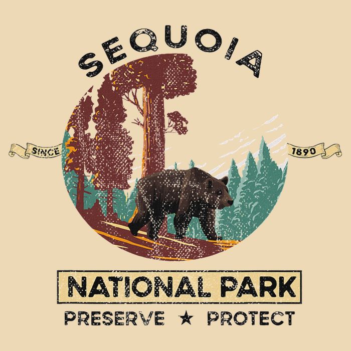 California National Park Sequoia Drawstring Bag