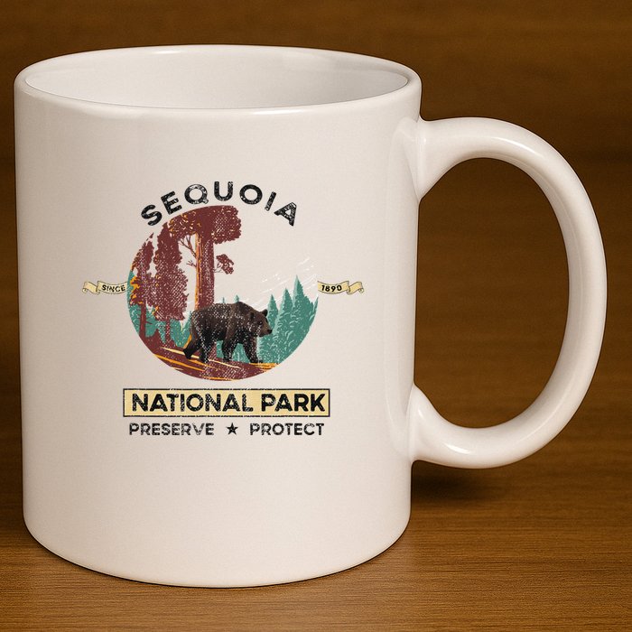 California National Park Sequoia 11oz C Handle Ceramic Mug