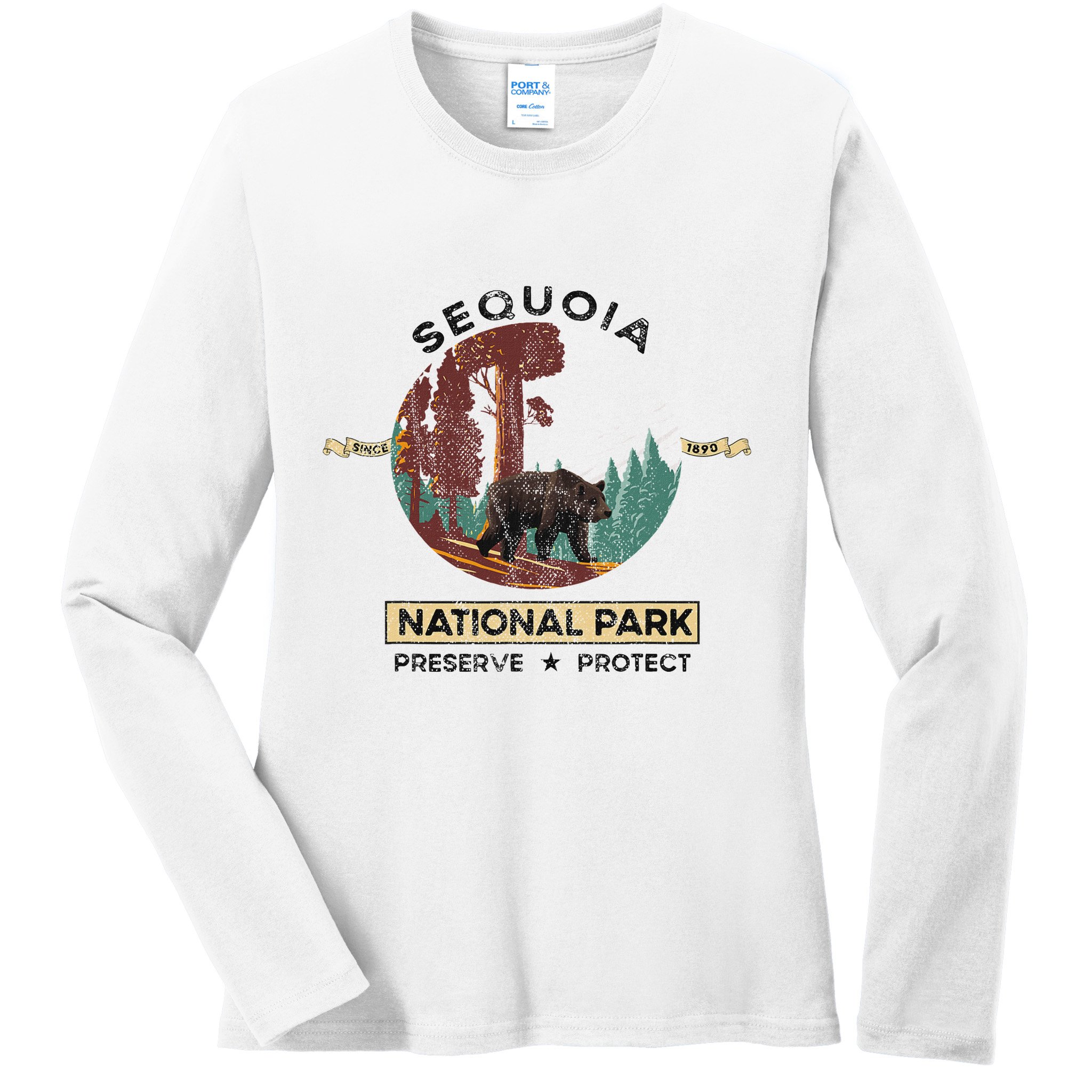 California National Park Sequoia Ladies Long Sleeve Shirt