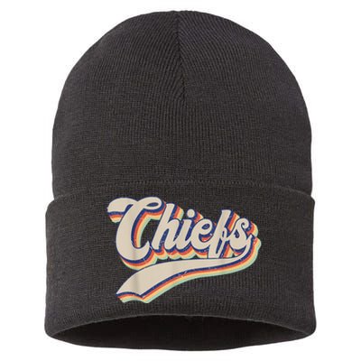 Chiefs Name Personalized Vintage Retro Gift M.e.n WoM.e.n Sustainable Knit Beanie