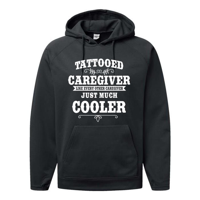 Caregiver Nursing Practitioner Tattoed Carer Nurse Assistant Performance Fleece Hoodie