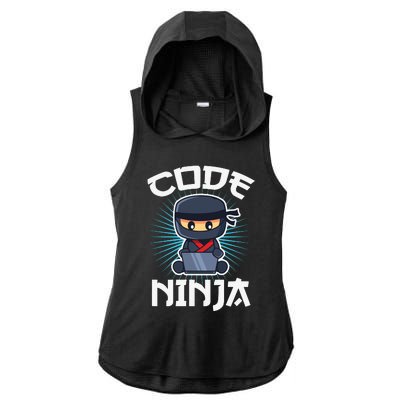 Code Ninja Programmer Coder Computer Programming Coding Ladies PosiCharge Tri-Blend Wicking Draft Hoodie Tank