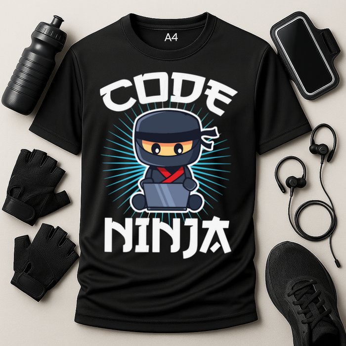 Code Ninja Programmer Coder Computer Programming Coding Cooling Performance Crew T-Shirt