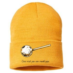 Ceci Nest Pas Une Crack Pipe Funny Meme Sustainable Knit Beanie