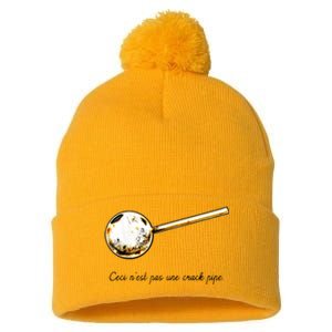 Ceci Nest Pas Une Crack Pipe Funny Meme Pom Pom 12in Knit Beanie