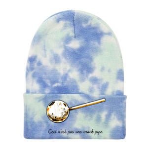 Ceci Nest Pas Une Crack Pipe Funny Meme Tie Dye 12in Knit Beanie