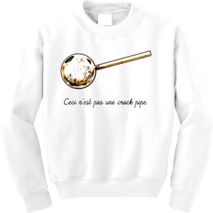 Ceci Nest Pas Une Crack Pipe Funny Meme Kids Sweatshirt