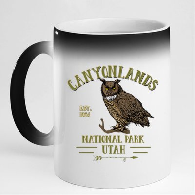 Canyonlands National Park Utah Great Horned Owl Souvenir 11oz Black Color Changing Mug