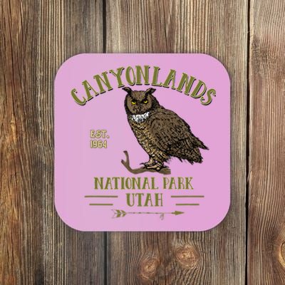 Canyonlands National Park Utah Great Horned Owl Souvenir Coaster