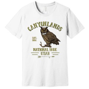 Canyonlands National Park Utah Great Horned Owl Souvenir Premium T-Shirt