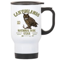 Canyonlands National Park Utah Great Horned Owl Souvenir Stainless Steel Travel Mug