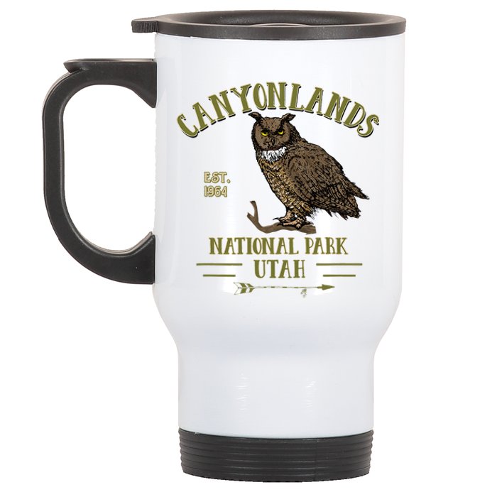 Canyonlands National Park Utah Great Horned Owl Souvenir Stainless Steel Travel Mug