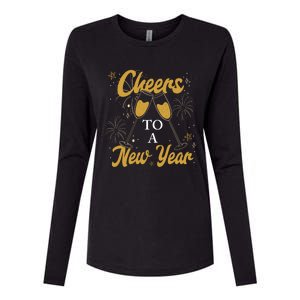 Cheers Nye Party Gift Fireworks Champagne Happy New Year Great Gift Womens Cotton Relaxed Long Sleeve T-Shirt