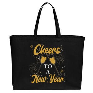 Cheers Nye Party Gift Fireworks Champagne Happy New Year Great Gift Cotton Canvas Jumbo Tote