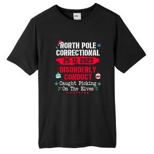 Christmas North Pole Correctional Disorderly Conduct Caught Elves Xmas Gift Tall Fusion ChromaSoft Performance T-Shirt