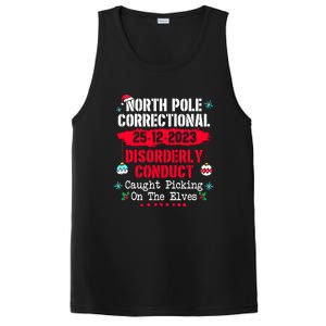 Christmas North Pole Correctional Disorderly Conduct Caught Elves Xmas Gift PosiCharge Competitor Tank