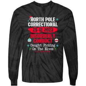 Christmas North Pole Correctional Disorderly Conduct Caught Elves Xmas Gift Tie-Dye Long Sleeve Shirt