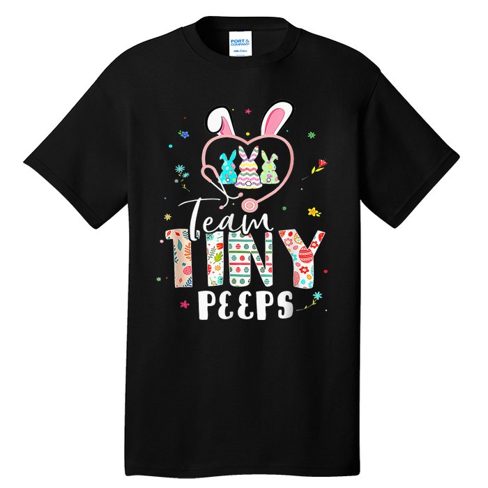 Cute NICU PICU L&D Nurse Easter Day Stethoscope Cute Bunny Tall T-Shirt