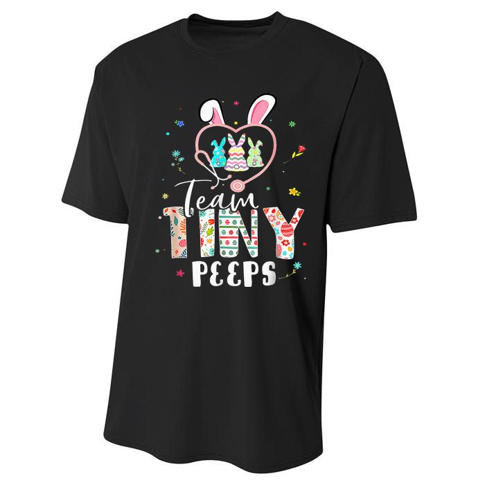 Cute NICU PICU L&D Nurse Easter Day Stethoscope Cute Bunny Performance Sprint T-Shirt