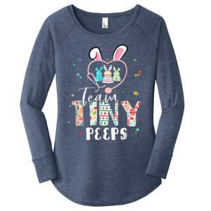 Cute NICU PICU L&D Nurse Easter Day Stethoscope Cute Bunny Women's Perfect Tri Tunic Long Sleeve Shirt