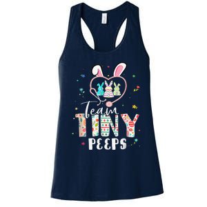 Cute NICU PICU L&D Nurse Easter Day Stethoscope Cute Bunny Women's Racerback Tank