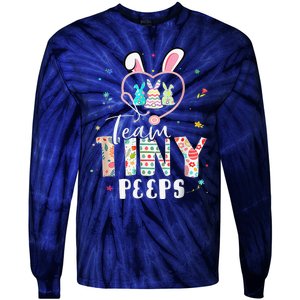 Cute NICU PICU L&D Nurse Easter Day Stethoscope Cute Bunny Tie-Dye Long Sleeve Shirt