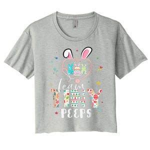 Cute NICU PICU L&D Nurse Easter Day Stethoscope Cute Bunny Women's Crop Top Tee