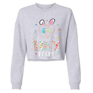 Cute NICU PICU L&D Nurse Easter Day Stethoscope Cute Bunny Cropped Pullover Crew