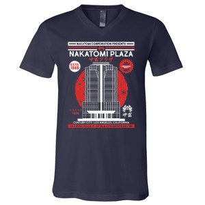 Classic Nakatomi Plaza Christmas Party Flyer Poster V-Neck T-Shirt