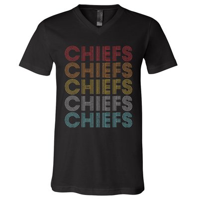 Chiefs Name Personalized Vintage Chiefs Sport V-Neck T-Shirt