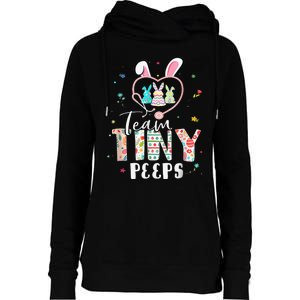 Cute NICU PICU L&D Nurse Easter Day Stethoscope Cute Bunny Womens Funnel Neck Pullover Hood